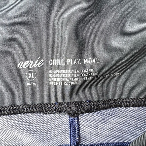 Aerie Women’s Chill Play Move Blue with Mesh Panel Active Leggings, Size XL - Picture 5 of 11